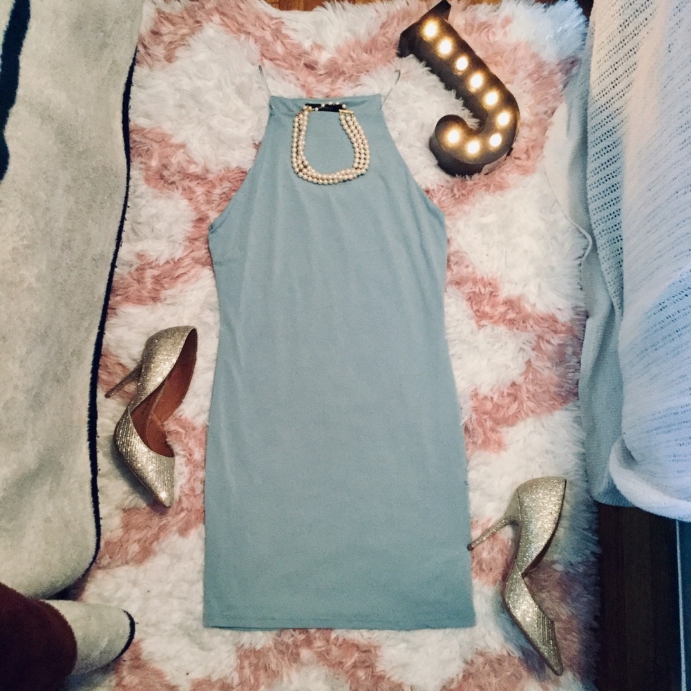 Blue Silk Dress